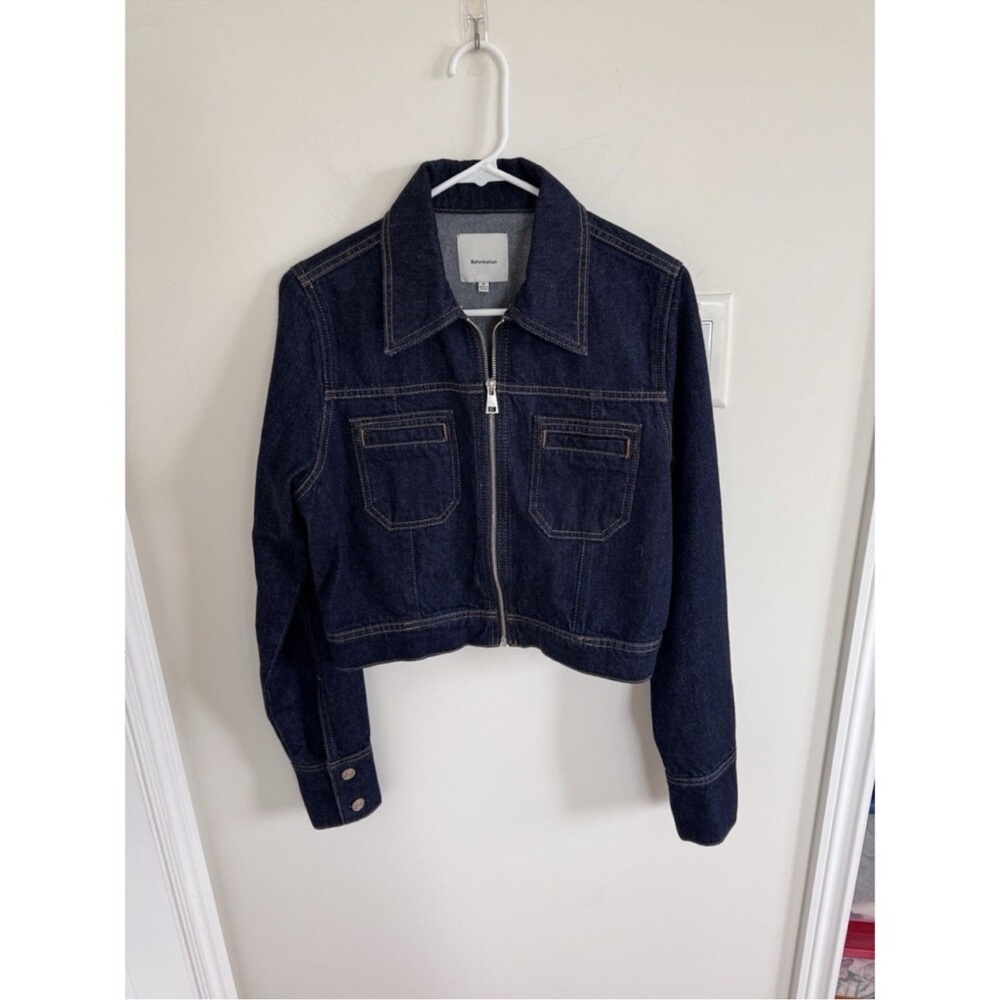Reformation Fiona Cropped Denim Jacket And Mia Bootcut Jeans Set M - Picture 4 of 13